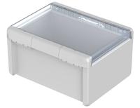 96028575 Bopla Bocube Series Light Grey Polycarbonate V0 Enclosure, IP66, IP68, IK07, Clear Lid, 160 x 300 x 239mm