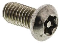 621-2697 RS PRO Plain Button Stainless Steel Tamper Proof Security Screw, M6 x 12mm
