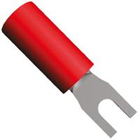 328394 TE Connectivity PIDG Insulated Crimp Spade Connector, 0.26mm² to 1.65mm², 22AWG to 16AWG, M2 (#2) Stud Size Nylon, Red