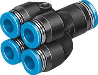 qsq-6-4 Festo QSQ Series Double Y Tube-to-Tube Adaptor Push In 6 mm, Push In 4 mm to Push In 4 mm, 153209