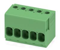 1017517 Phoenix Contact TDPT 4/ 5-SC-6.35-ZB Series PCB Terminal Block, 5-Contact, 6.35mm Pitch, Through Hole Mount, 1-Row,