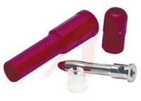 bu-32603-2 Mueller Electric Red Male Banana Plug, 4 mm Connector, Press Fit Termination, 20A, 1000V, Nickel Plating