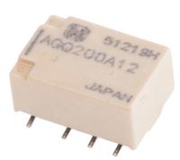 agq200a12 Panasonic Surface Mount Signal Relay, 12V dc Coil, 1A Switching Current, DPDT