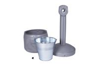 jsm26800sn Justrite Grey Polyethylene Standing Outdoor Ashtray, 419mm x 978mm x 419mm