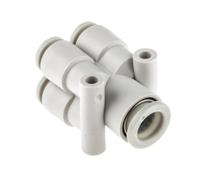 kq2ud06-08a SMC KQ2 Series Double Y Tube-to-Tube Adaptor Push In 8 mm, Push In 6 mm to Push In 6 mm, Tube-to-Tube Connection Style