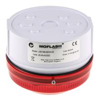 led195-02wh-02 Moflash LED195 Series Red Flashing Beacon, 20 → 30 V ac/dc, Surface Mount, Wall Mount, LED Bulb, IP65