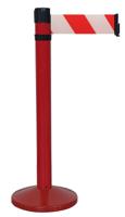 rs410rorb Viso Red Aluminium Barrier Post, 4m, Red, White Tape