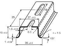 467-438 RS PRO Steel Perforated DIN Rail, Deep Top Hat Compatible, 500mm x 35mm x 15mm