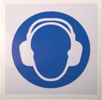 813-4473 RS PRO Vinyl Mandatory Ear Protection Sign With Pictogram Only Text