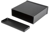 1455t1601bk Hammond 1455 Series Black Aluminium Enclosure, IP54, Black Lid, 160 x 160 x 51.5mm