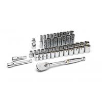 80700d GearWrench 49-Piece Imperial, Metric 1/2 in Deep Socket/Standard Socket Set with Ratchet, 6 point