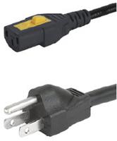 60512001 Schurter IEC C13 Socket to Type B US Plug Plug Power Cord, 2m