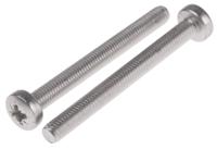 914-1526 RS PRO Pozi M5 Pan A2 304 Stainless Steel Machine Screws DIN 7985 x 50.0mm