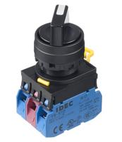 yw1s-31e21 Idec Spring Return Selector Switch - (DPDT) 22mm Cutout Diameter, Illuminated 3 Positions