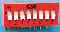 bd08av C & K 8 Way Through Hole DIP Switch SPST