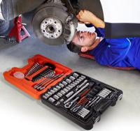 s106 Bahco 106-Piece Imperial, Metric 1/2 in; 1/4 in Deep Socket/Standard Socket/Spanner/Allen Key/Bit Set with Ratchet, 6