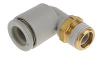 kq2l08-01as SMC KQ2 Series Elbow Threaded Adaptor, R 1/8 Male to Push In 8 mm, Threaded-to-Tube Connection Style
