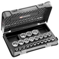 s401b Facom 22-Piece Metric 1/2 in Standard Socket Set , 6 point