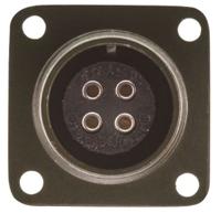 ms3102a-14s-2s Amphenol Industrial, MS3102A, Copper Alloy 4 Way Box Mount MIL Spec Circular Connector Receptacle, Socket