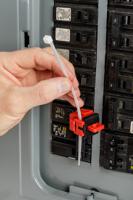 taglock-120277v-clamp-on-breaker-lo-pk6 Brady Red 1-Lock Polypropylene Fibreglass Reinforced Nylon Circuit Breaker Switch Lockouts, 7.14mm Shackle