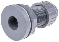 161050226 Georg Fischer Plastic Pipe Fitting, Straight Tank Adapter, 1/2in