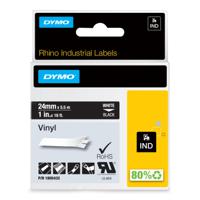 1805432 Dymo White on Black Label Printer Tape, 18 ft Length, 24 mm Width