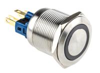 811-8503 RS PRO Illuminated Push Button Switch, Latching, Panel Mount, 22mm Cutout, SPDT, Green LED, 24V, IP65, IP67