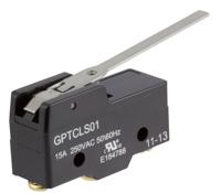 gptcls01 ZF Long Hinge Lever Micro Switch, Screw Terminal, 15 A @ 250 V ac, SPDT