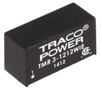 tmr-3-1212wie TRACOPOWER TMR 3WIE DC-DC Converter, 12V dc/ 250mA Output, 4.5 → 18 V dc Input, 3W, Through Hole, +85°C Max Temp