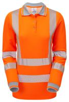 lfe976-nb-12 PULSAR LFE954 Orange Women Hi Vis Polo Shirt, 12in