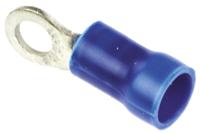 34158 TE Connectivity, PLASTI-GRIP Insulated Crimp Ring Terminal, M3.5 Stud Size, 1mm² to 2.6mm² Wire Size, Blue