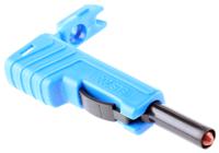932153102 Hirschmann Test & Measurement Blue Male Banana Plug, 4 mm Connector, Screw Termination, 30A, 30 V ac, 60V dc, Nickel