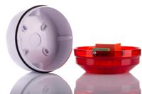 led195-03wh-sb-02 Moflash LED195 Series Red Multiple Effect Beacon, 35 → 85 V ac/dc, Surface Mount, Wall Mount, LED Bulb, IP65