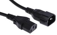 487-277 RS PRO Straight IEC C13 Socket to Straight IEC C14 Plug Power Cord, 2m