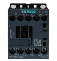 3rt2016-1bb42 Siemens Sirius Innovation 3RT2 3 Pole Contactor, 3NO, 9 A (AC3), 4 kW (AC3), 24 V dc Coil