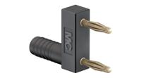 639848-21 Staubli Black Plug Banana Connector, 2mm Connector, Socket Termination, 10A, 30V, Gold Plating