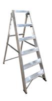187-4991 RS PRO Aluminium 6 steps Step Ladder, 1.26m open length
