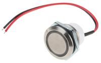 48m-112r ITW Switches 48M Series Illuminated Push Button Switch, Momentary, Panel Mount, 19.43mm Cutout, SPST, Red LED, 48V dc,