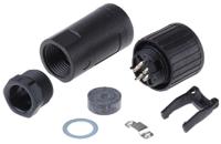 932841100-cm-06-ea-14s-5-s Hirschmann, Silver 5 Way Cable Mount MIL Spec Circular Connector ReceptacleBlack, Socket Contacts,Shell Size 14, Screw