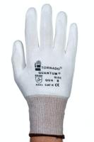 qua-06 Tornado Quantum White Polyurethane Work Gloves, Size 6, Polyurethane Coating
