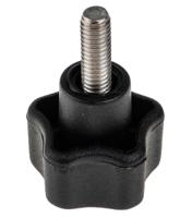 702-7627 RS PRO Black Multiple Lobes Clamping Knob, M6, Threaded Stud