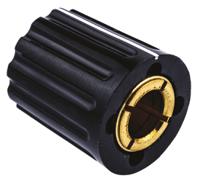 463-8514 RS PRO 14.7mm Black Potentiometer Knob for 6mm Shaft Screw Fix