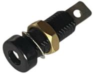 205-394 RS PRO Black Female Banana Connector, 4 mm Connector, Solder Termination, 24A, 30 V ac, 60V dc, Zinc Plating