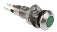 524-532-23 Marl Green Panel Mount Indicator, 24V dc, 8.1mm Mounting Hole Size, Solder Tab Termination, IP67