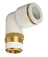 kq2l08-03a SMC KQ2 Series Elbow Threaded Adaptor, R 3/8 Male to Push In 8 mm, Threaded-to-Tube Connection Style