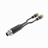 vbrs44-2rkc4t-11tel Turck Male 4 way M12 to Female 5 way M12 Sensor Actuator Cable, 1 m