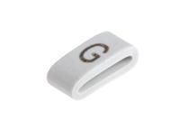 531-07867-hobs85-pvc-wh HellermannTyton HODS85 Slide On Cable Markers, Black on White, Pre-printed "G", 1.8 → 6.3mm Cable, 531-07867