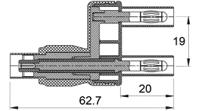 679537-21 Staubli Black/Red, Female, Male Test Connector Adapter With Gold Plated Brass, Nickel Plated Brass contacts and Gold