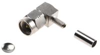 r124172120w Radiall, Plug Cable Mount SMA Connector, 50Ω, Crimp Termination, Right Angle Body