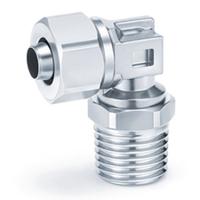 kfg2v0806-02s SMC KFG Series Elbow Fitting, Push In 8 mm, Threaded-to-Tube Connection Style